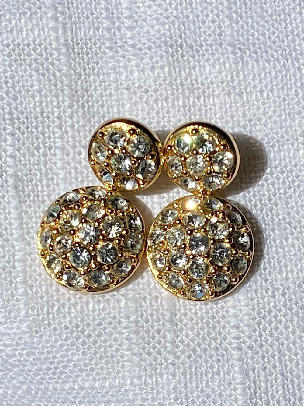 Vintage Christian Dior Post Back Swarovski Crystal Dangle Drop Earrings